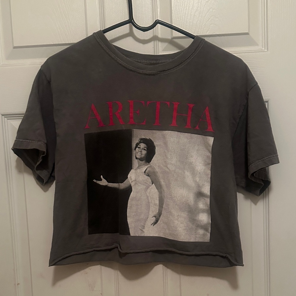 Forever 21 Charcoal Graphic Tee with Red Accents